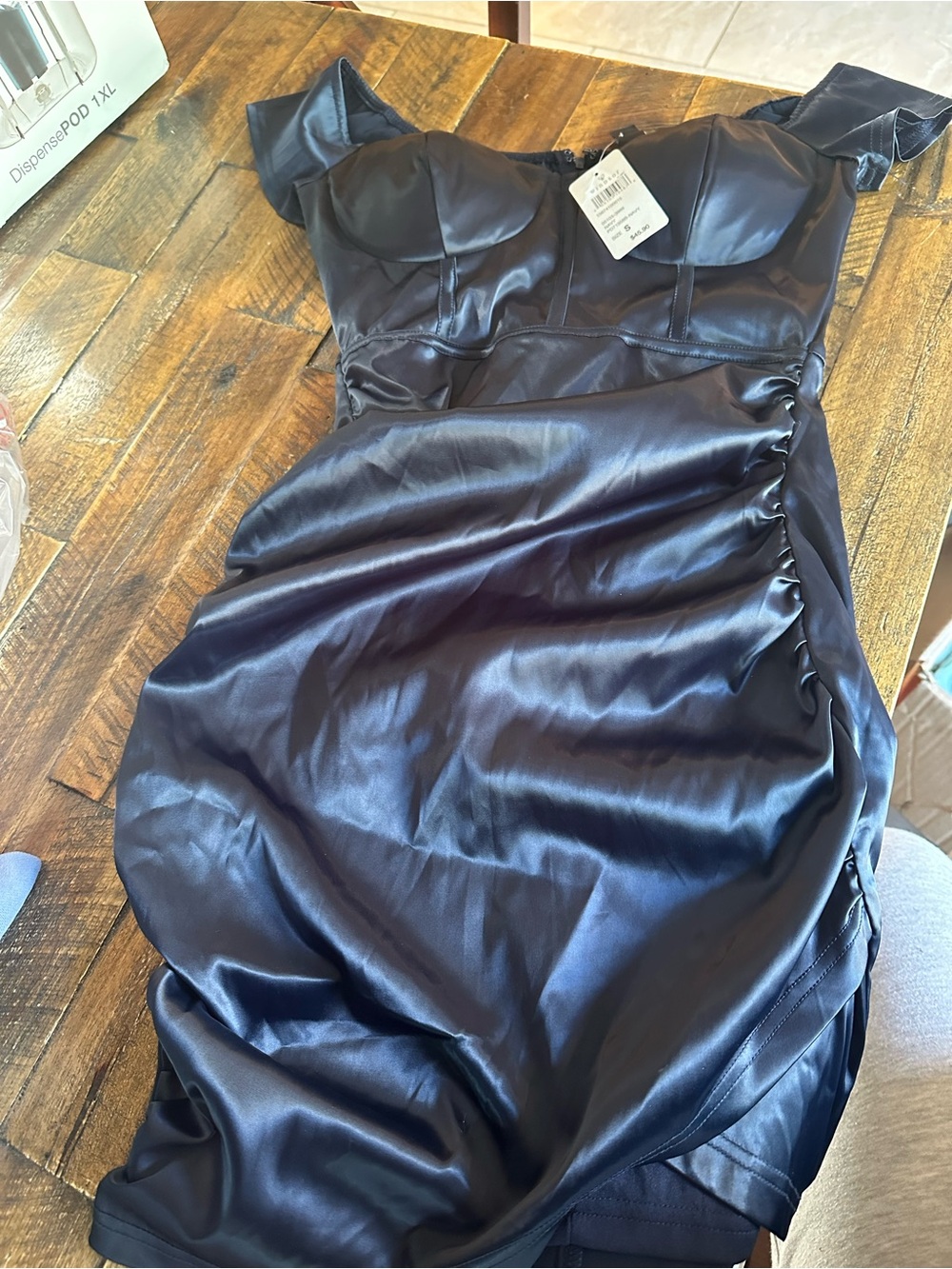 Windsor Satin-Look Black Mini Dress
